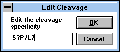 Screen Capture of Edit Cleavage Pop-up Window
