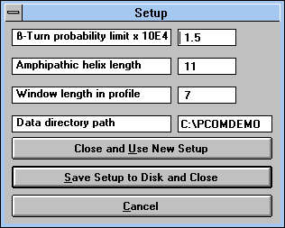 Figure 18: Screen Capture of 
Setup Pop-up Window